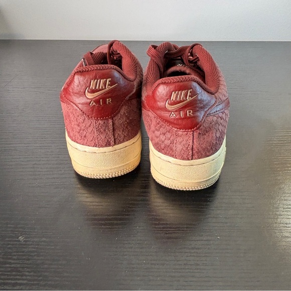 Nike Air Force 1 Low Size 6.5Y Port/Maroon Athletic Shoes Sneakers W/Croc Effect - Picture 6 of 11